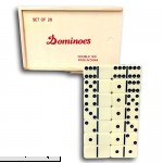 Dominoes Tile Game in a Wood Box Double Six  B01KTR1KSY